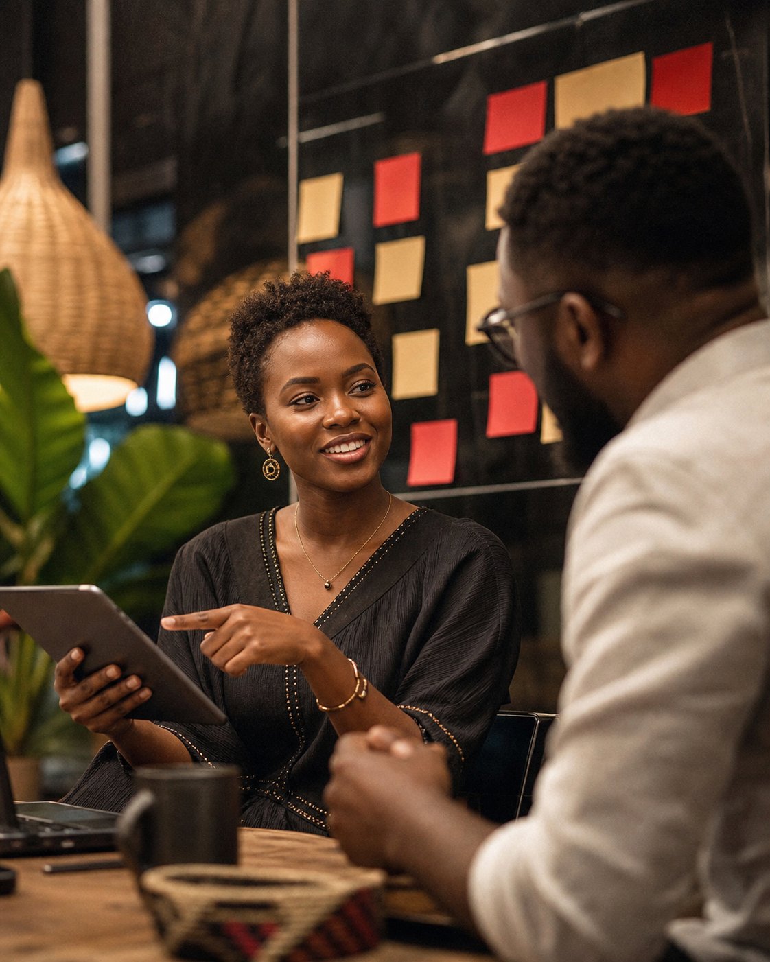 Session de cadrage projet avec une cliente chez IMPACT TECH à Douala